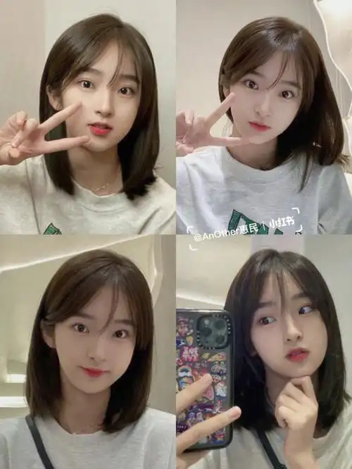 低层次锁骨发95不需要打理的发型,适合圆脸鹅蛋脸中发锁骨发烫发