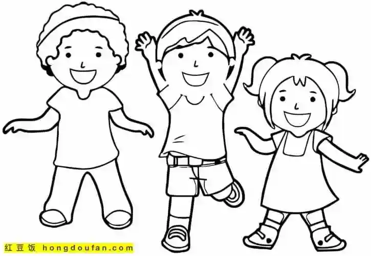 10张幼儿园小朋友卡通涂色图片-红豆饭小学生简笔画大全