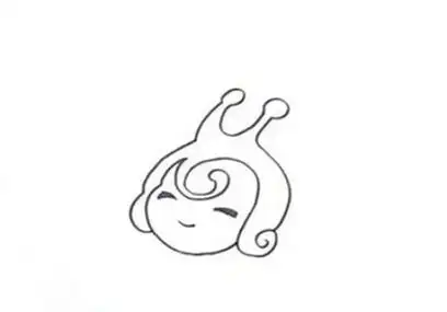 卡通彩色田螺姑娘简笔画怎么画