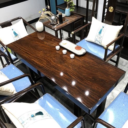黑檀实木大板茶桌紫檀原木家具红木整板茶台餐桌桌面老板办公桌子