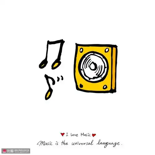 音乐乐器音符狂欢简约手绘手写字体手绘涂鸦插画42