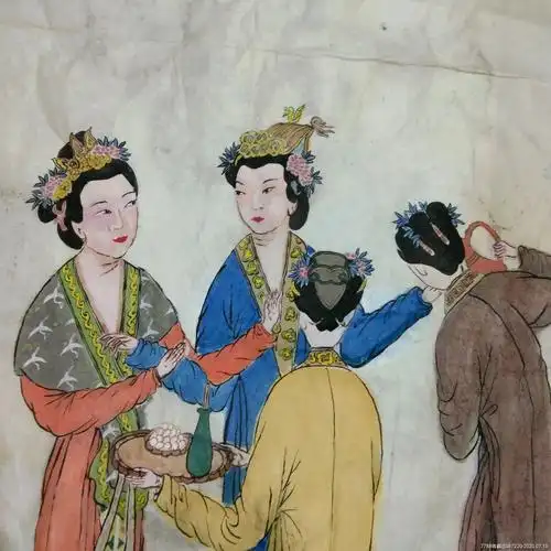 工笔仕女人物画,手绘