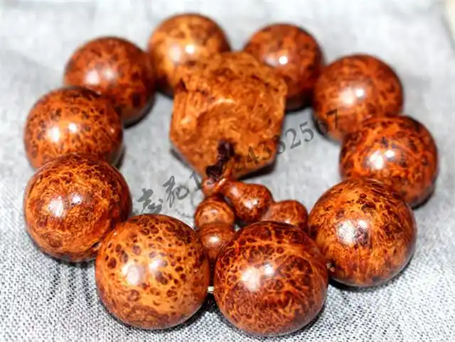 东北沉香琥珀木手串长白山松明明子老料丁顺纹满油全小众木作