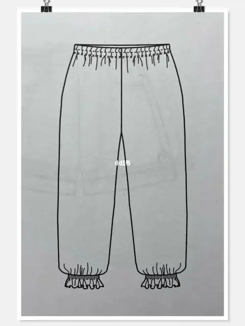 儿童一片式连片式灯笼裤防蚊裤裁剪图