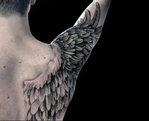 翅膀纹身翅膀图案大全半背翅膀 机械x羽翼 这个位置做翅膀图案的很多