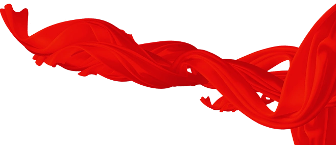 png红色飘带丝绸素材