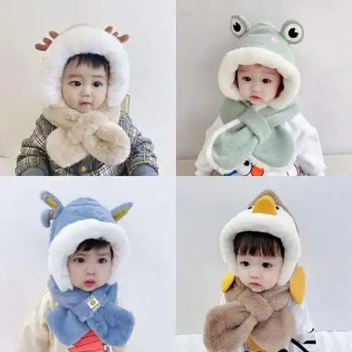 婴儿帽红色婴幼童宝宝帽子秋冬女宝可爱萌系耳朵毛线帽洋气男过年婴儿