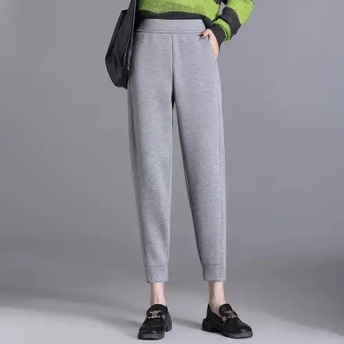 空气棉哈伦裤 女裤 宽松高腰显瘦韩版 型好通勤小黑裤