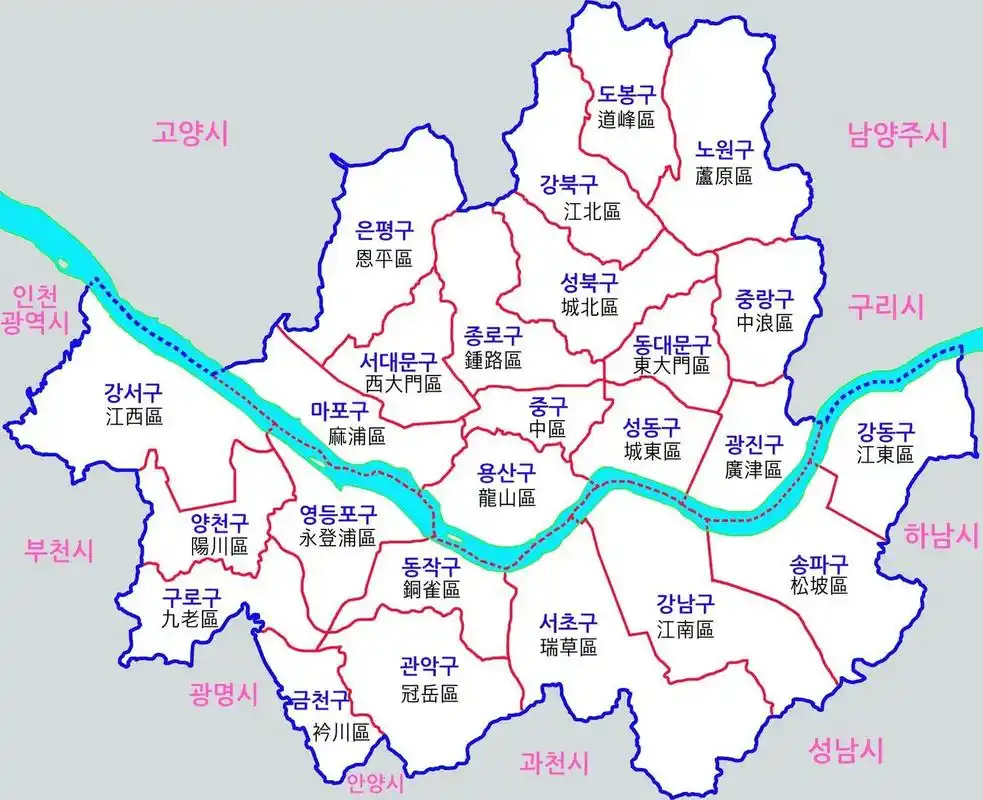 首尔特别市 京畿道行政区划