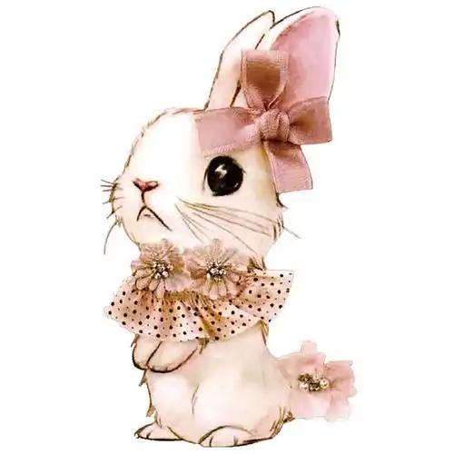 卡通印花萌宠小兔子图案女装服饰热转印烫画diy布贴