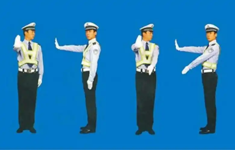 新版交警手势8张图片