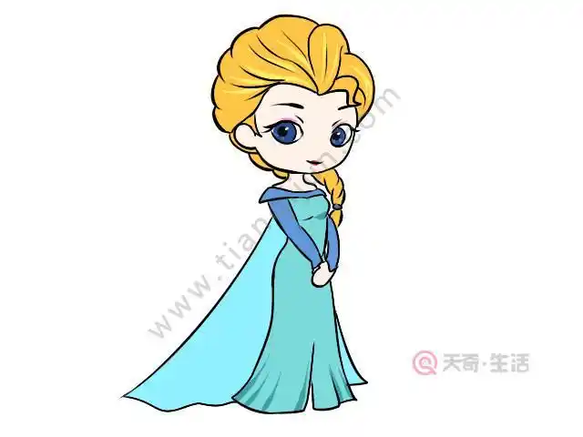 小艾莎 简笔画简笔画儿童画线描人文冰雪女王艾莎公主简笔画画法教程