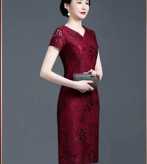 喜婆婆服装婚礼秋装小个子短袖无开叉喜宴妈妈装旗袍薄款夏天穿的高贵