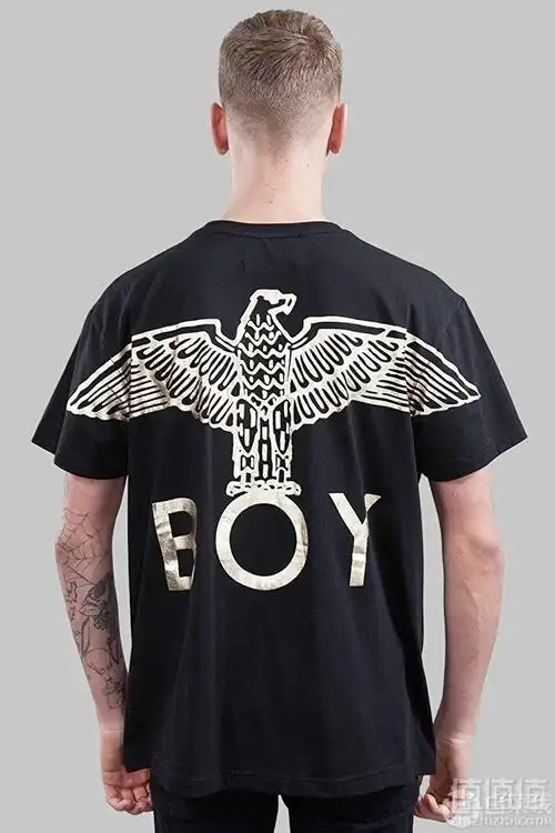 英伦潮牌boylondon中性款老鹰logo印花t恤