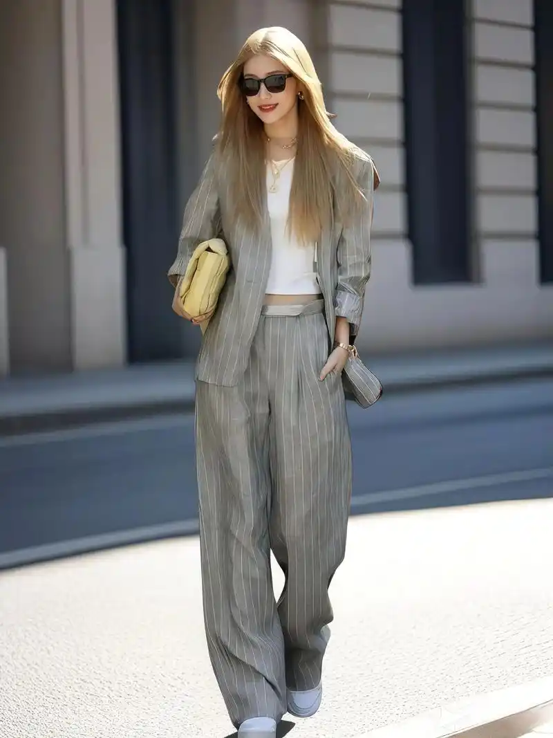 这款棉麻西装外套阔腿裤套装女真的是