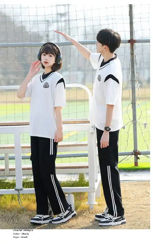 实拍 情侣装夏装短袖t恤初高中生运动会学生班服定制套装 - 17网