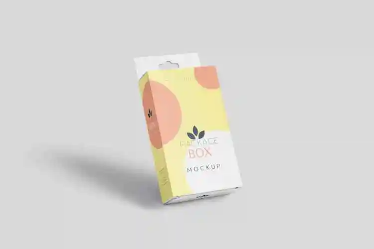 带挂耳设计扁平矩形产品包装盒效果图样机packageboxmockupsetflat