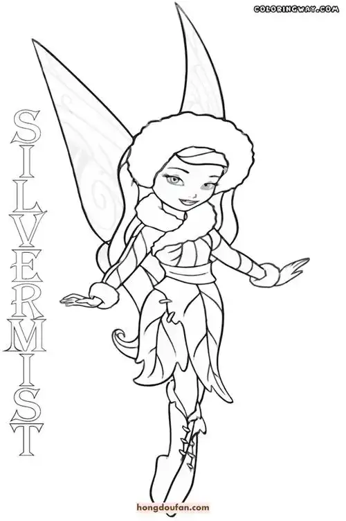 9张带着小翅膀的精灵仙女卡通涂色图片下载-红豆饭小学生简笔画大全
