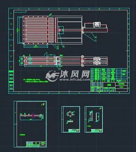 气动双层棒条阀735x822图纸