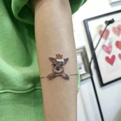 雪纳瑞小狗纹身 沈阳女生文身 可爱小纹身