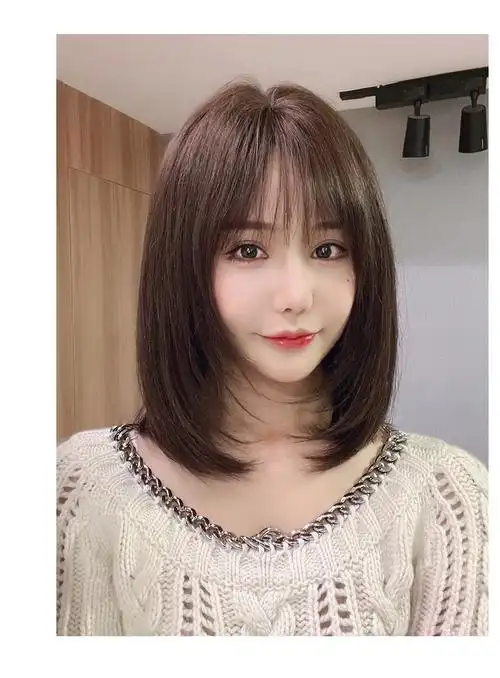 欧宝格oubaoge假发女中长发真发网红真人发丝锁骨发型自然全头套造型