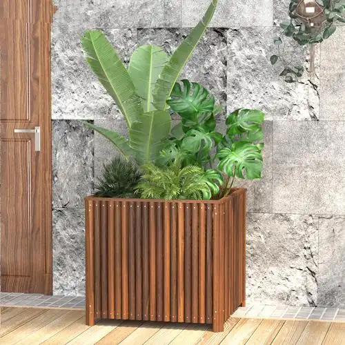 户外花盆防腐木花箱加厚方形大花盆大号特大号实木庭院种树种植箱