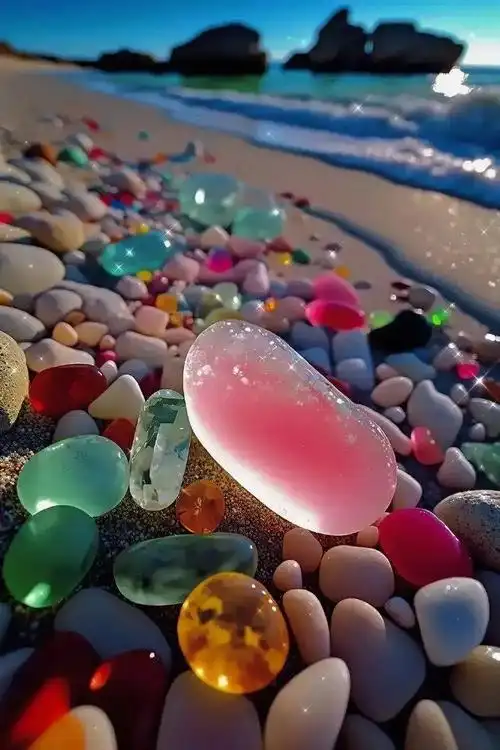 七彩绚烂的鹅卵石太好看了吧