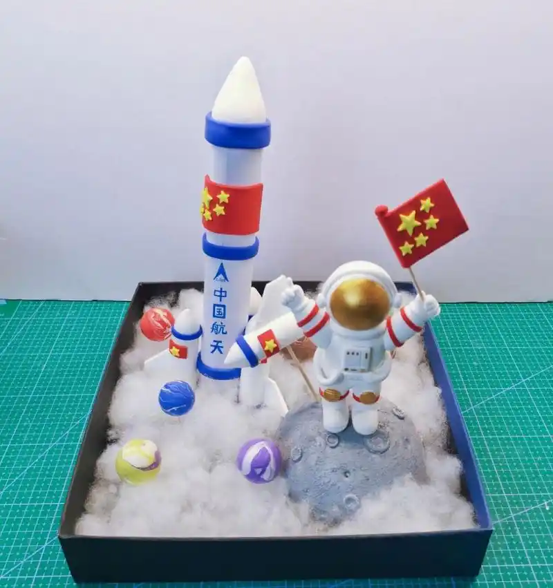 亲子手工|太空主题|月球|宇航员 小朋友学校布置的作业太空主题.