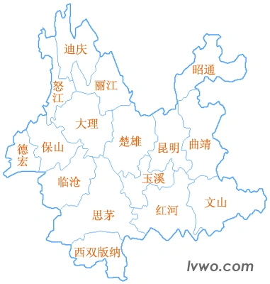 云南省行政区划及区划地图