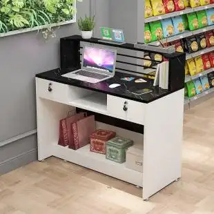 收银台店铺简约现代小型超市柜台服装店便利店北欧吧台桌接待台