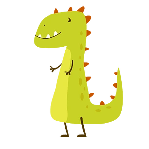 卡通可爱绿色瘦小恐龙插画