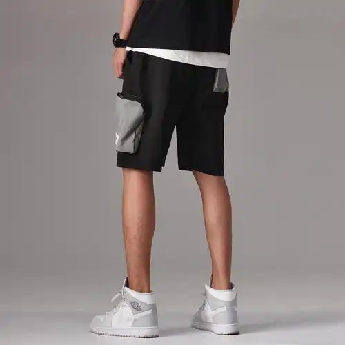 蒙洛里克潮牌夏外穿男士口袋工装休闲裤短裤男装宽松直筒百搭五分裤子