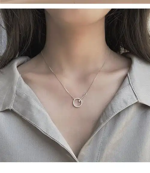 今年流行女生银项链年新款925项链女夏轻奢小众设计感高级礼物圆圈