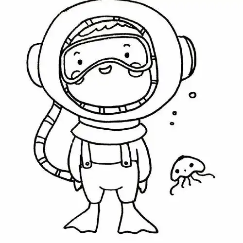 科学家程序猿护士空姐海军潜水员快递员简笔画海军公园