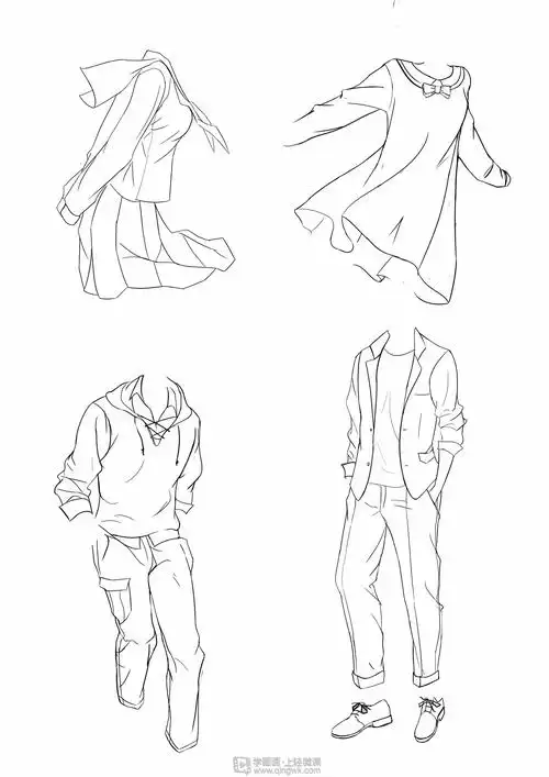 作业:在线学二次元日式插画漫画只动漫人物衣服绘制方法训练 - rh-9