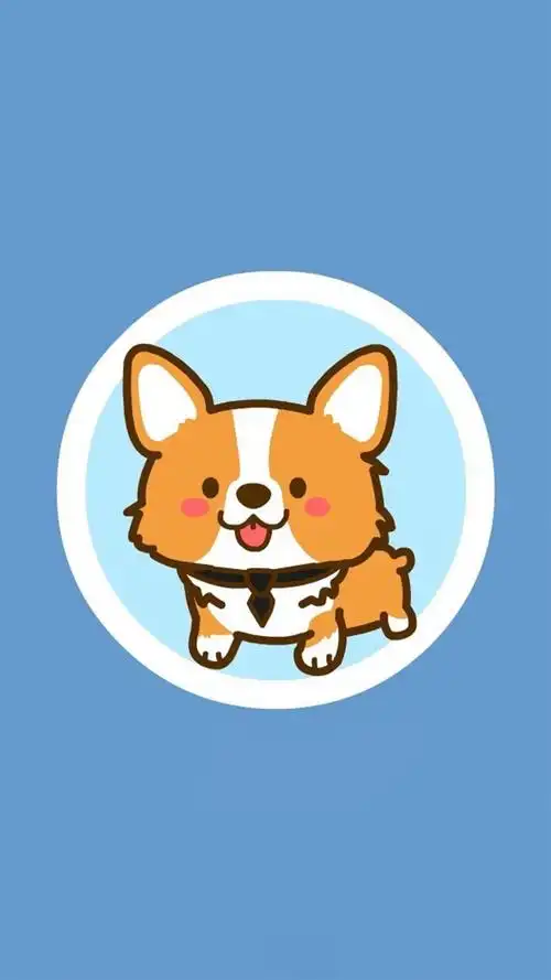 短腿柯基可爱卡通插画,高清图片,手机锁屏桌面-壁纸族