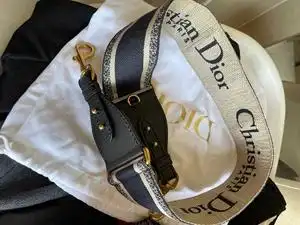 dior马鞍包肩带迪奥宽肩带字母肩带,帮朋友出,深蓝色,d扣