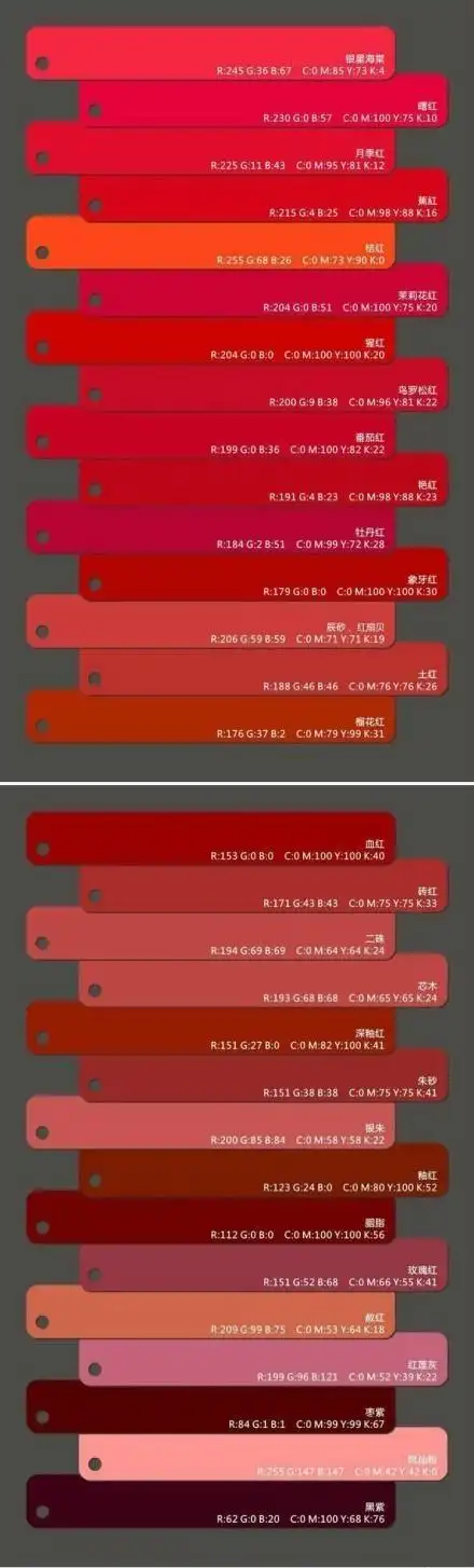 整理组颜色非常齐全的rgb/cmyk色值表素材,喜欢设计且对颜色有追求的