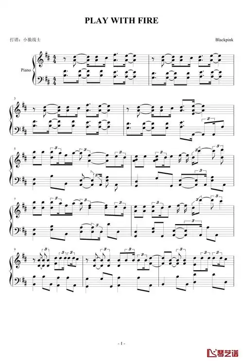 play with fire钢琴谱-blackpink1