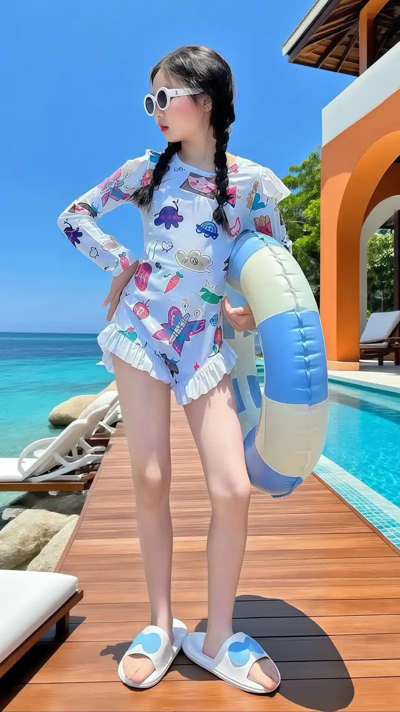 女鹅泳衣被追着问🔗 可爱到冒泡💫