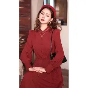 午间红茶复古红色新娘结婚回门敬酒服女装长袖套装半身裙上衣