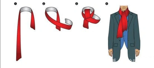 男士丝巾系法