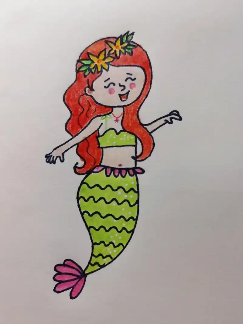 美人鱼简笔画.