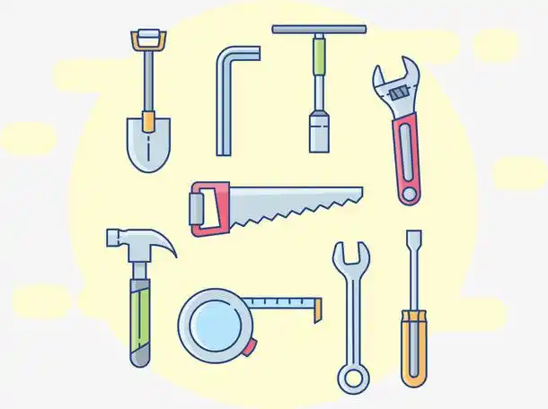 关键词 : 铲子,锯子,卡通,扳手,锤子,螺丝刀