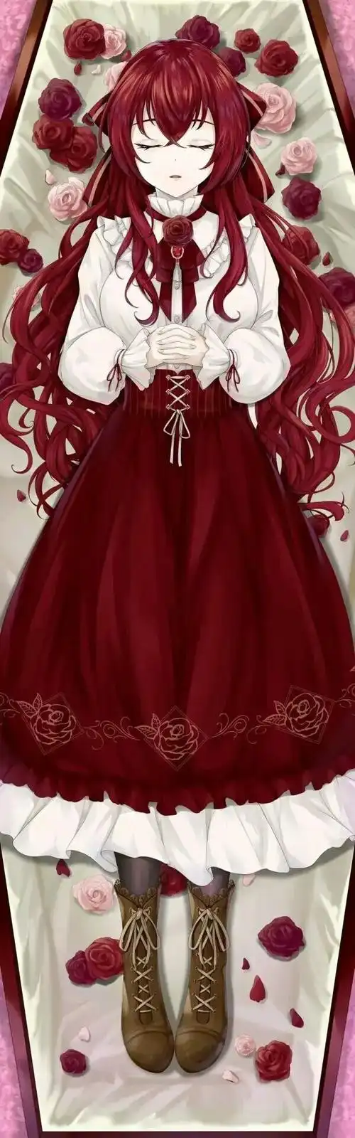 二次元 少女 赤发 棺木 唯美 精选 侵权删