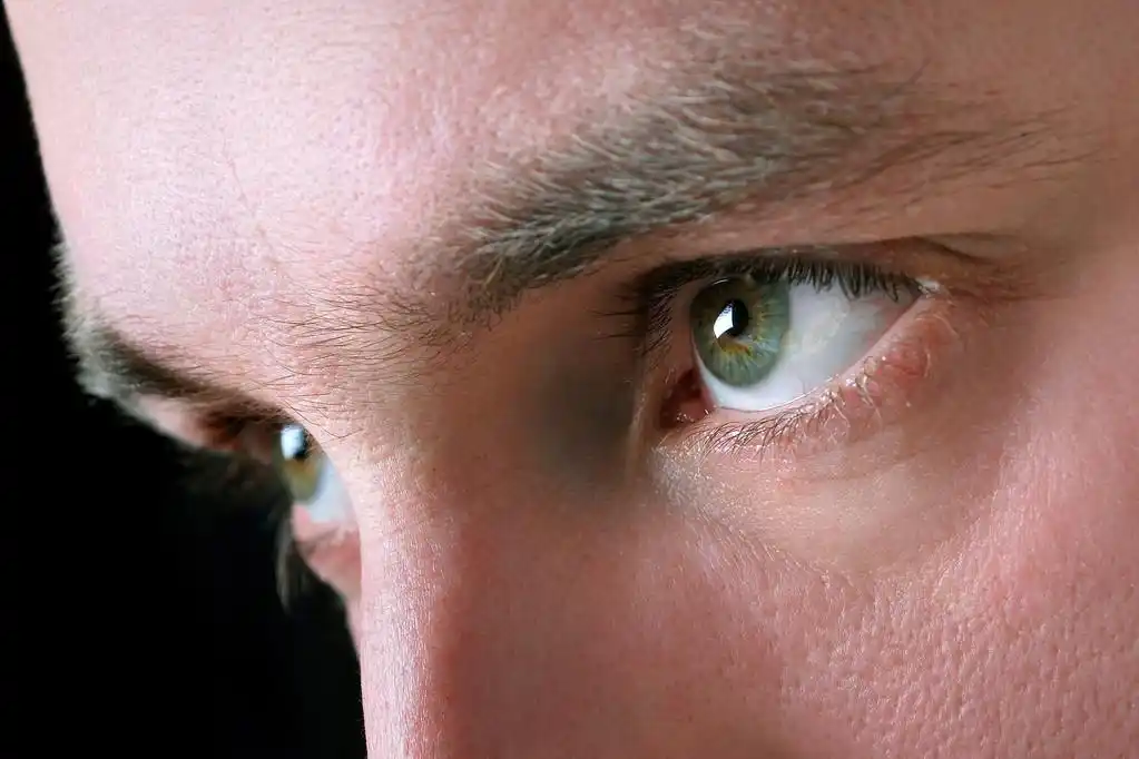 男人的眼睛,男人的眼睛的特写镜头