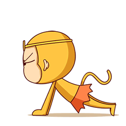 孙悟空俯卧撑萌宠可爱gif动图_动态图_表情包下载_soogif