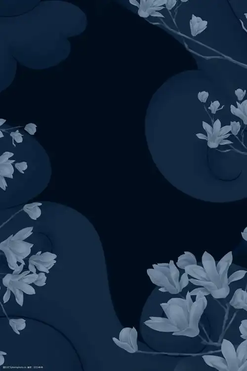 简约大气花卉中国风莫兰迪背景海报图片-图行天下图库