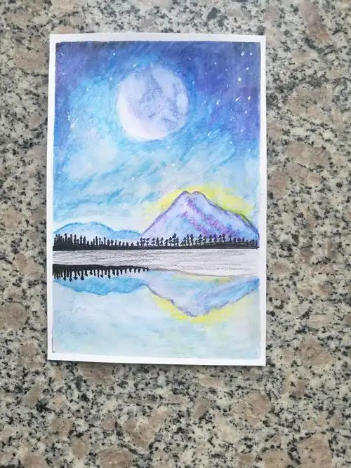 水溶性彩铅星空