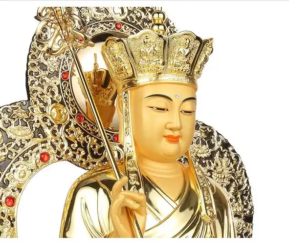 行天宫鎏金58厘米纯铜地藏王菩萨地藏王佛像居家供奉地藏佛像 地藏王